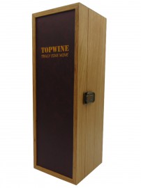 Hộp Gổ Xoan Đào Topwine - Mặt Bọc Da Cao Cấp