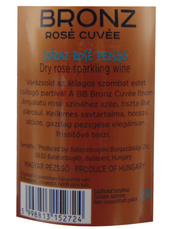 Thông tin rượu vang BB Balatonboglári Bronz Rosé Cuvée Száraz Pezsgő