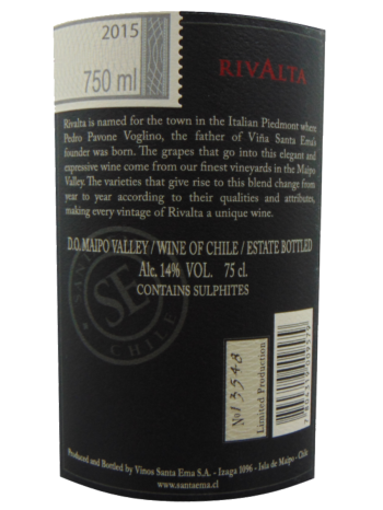 Thông tin rượu vang  Santa Ema Rivalta